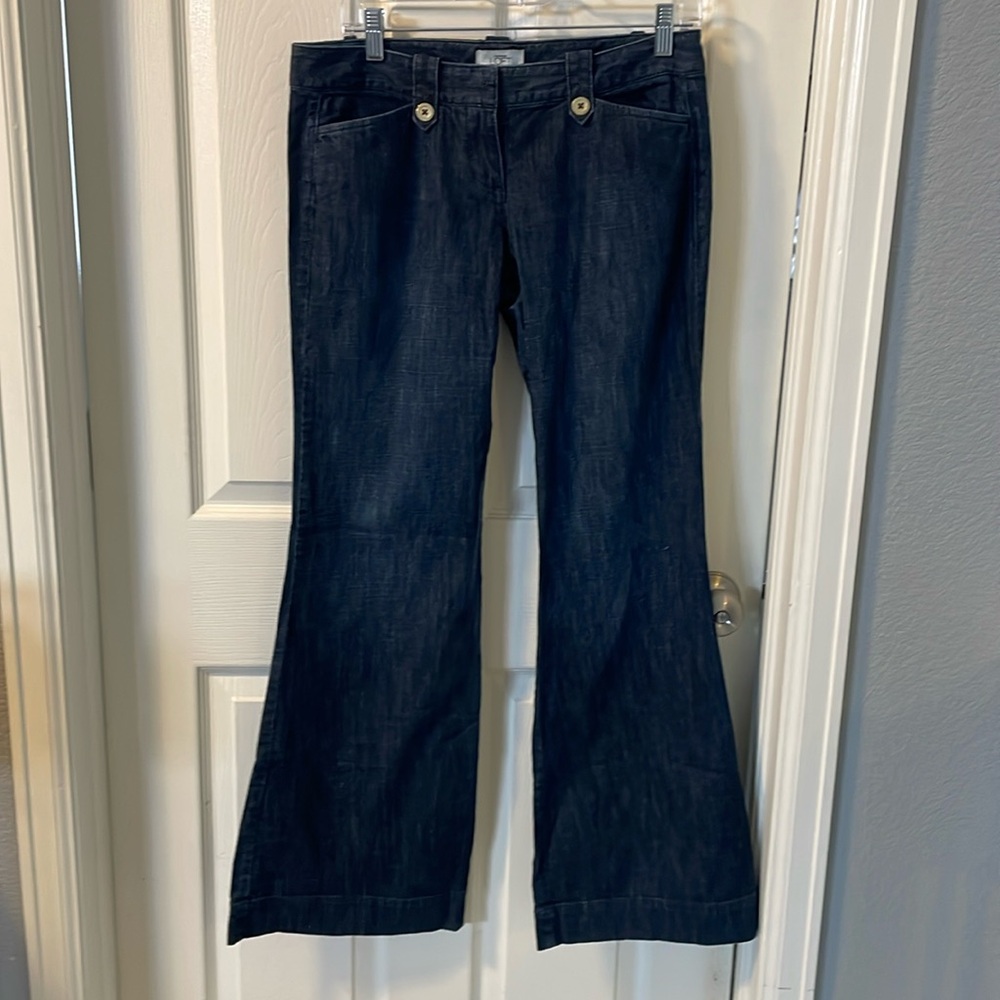 Ann Taylor Dark Blue Flare Trouser Jeans, size 4